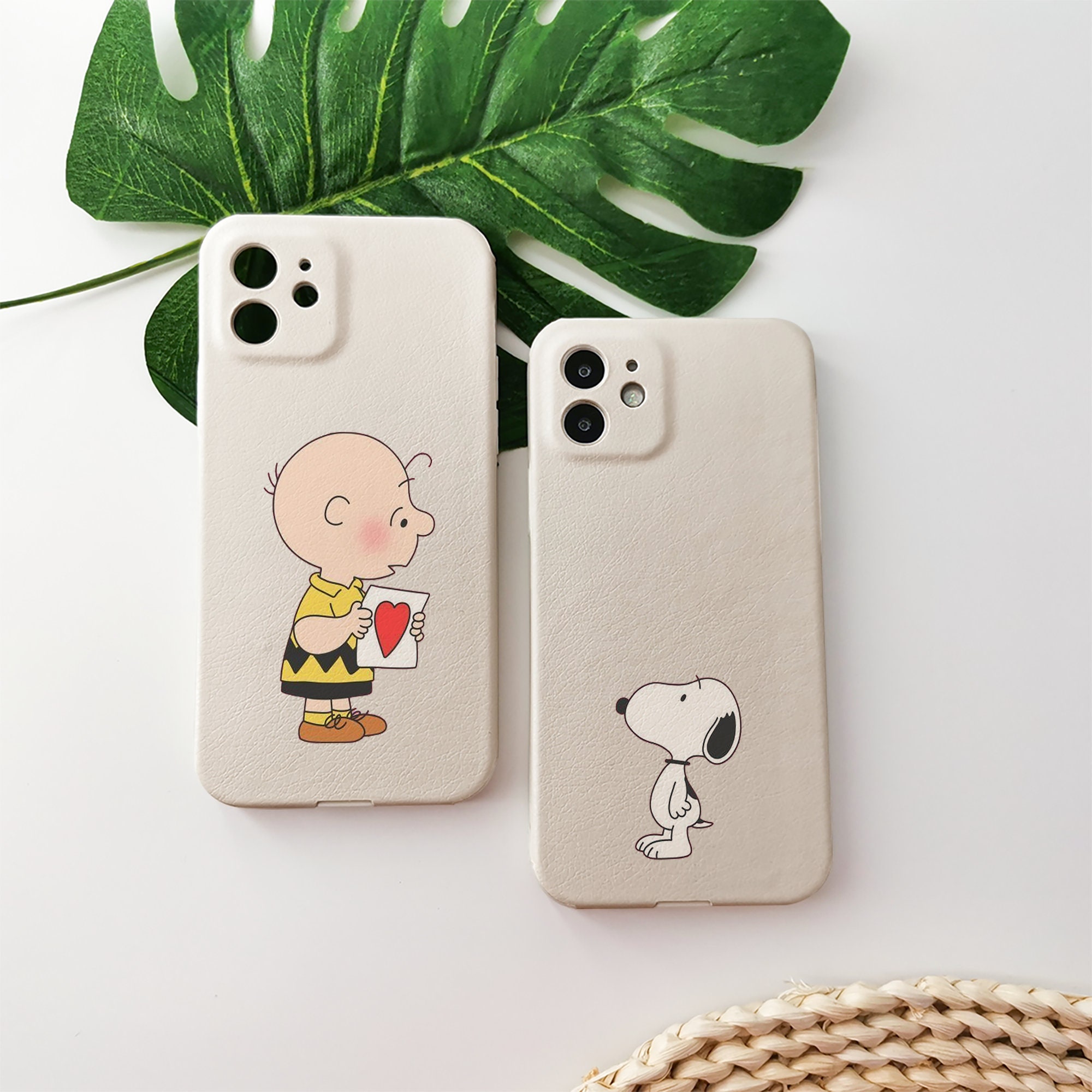 Discover Cute Cartoon Snoopy Couple Leather Phone Case Cover For iPhone 13/12/11 Pro Max, Xs, 7, 8