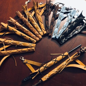 Leather Wand Sheath, wearable wand holder
