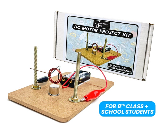 Inventors Wing DIY DC Motor Science Project Kit for Students Aged 12+ | School Project Kit | Physics Experiment Kit