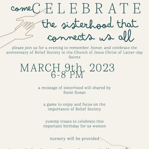 Relief Society Activity Invitation, Lds Relief Society, Religious Activity, Activity Invitation ...