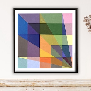 Colourful Minimalism, geometric art prints, Giclee art prints, Canadian abstract artist, lines, squares, shape art