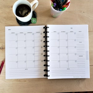 Undated Monthly Disc Planner Refill | Monthly Planner Insert | Monthly Happy Planner Refill | Disk Planner Inserts | 11 Disc Planner Insert