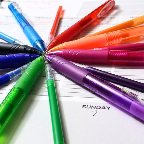 8 Erasable Gel Pens | Colorful Gel Pens | Fine Tip Erasable Pens | Planner Pens | Fine Tip Gel Pens | Erasing Pens | Refillable Gel Pens