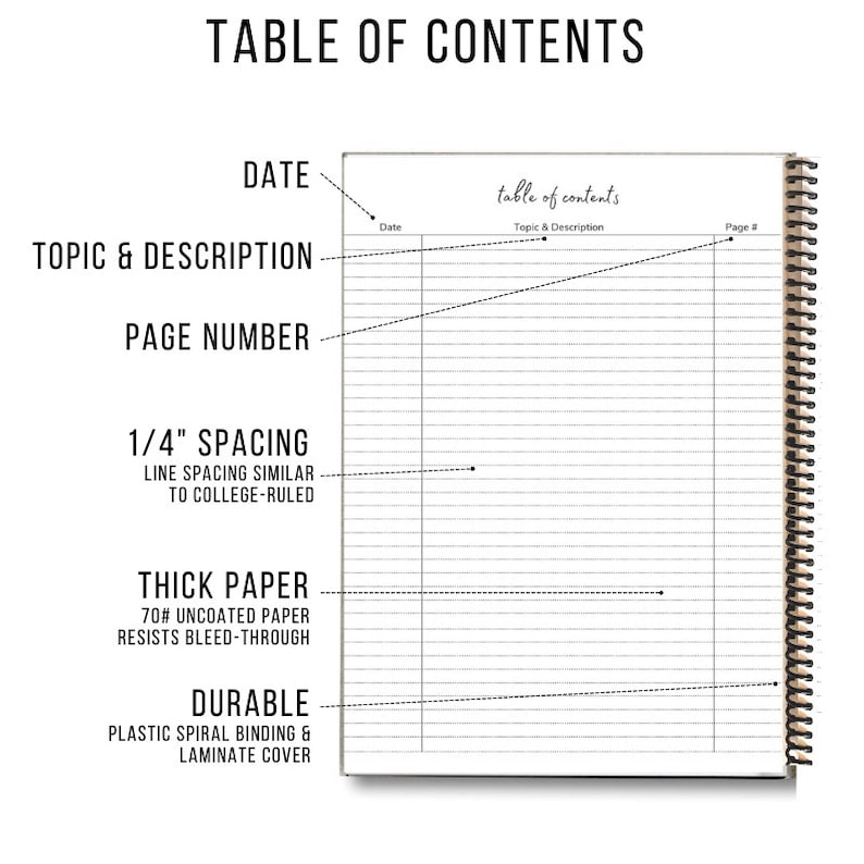 Spiral Notebook Note Planner Easy Note Taking Cornell Notes Notebook ...