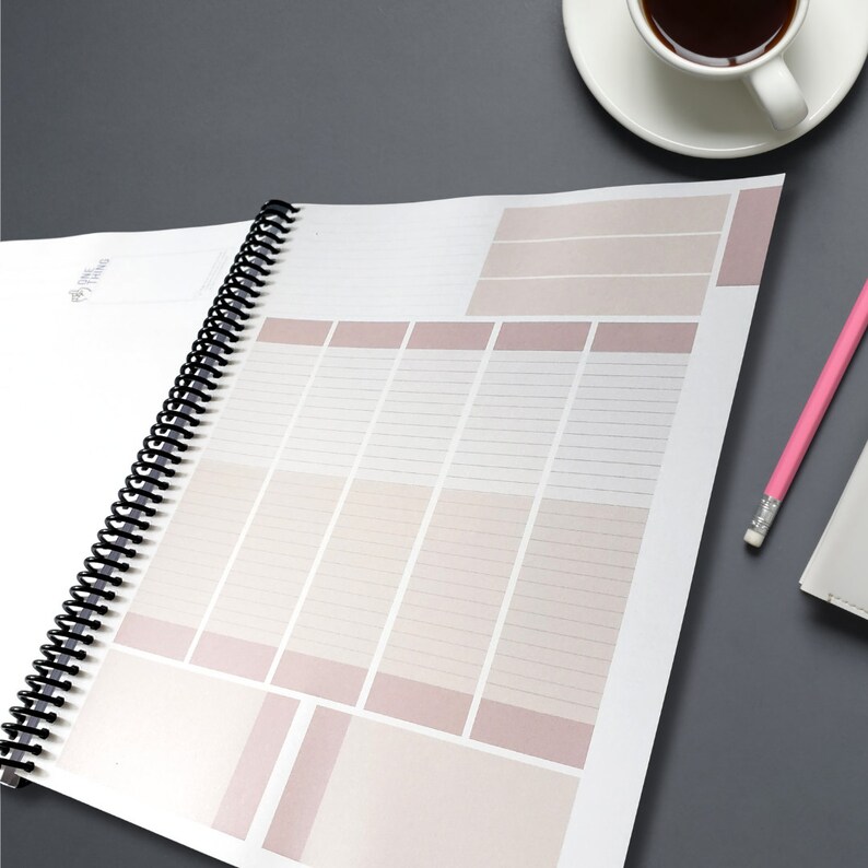 Undated Weekly Planner, Lefthanded or Righthanded Planner, Undated