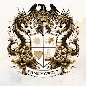 Family Crest, Custom Family Crest, Wedding Crest,family crest coat of arms | custom logo design