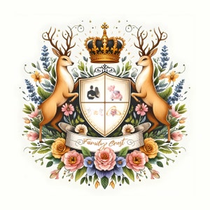 watercolour Your Family Crest, Custom Family Crest, Wedding Crest,family crest coat of arms | custom logo design
