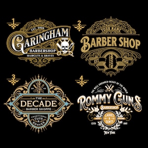 custom branding for logo vintage barber shop, logo custom