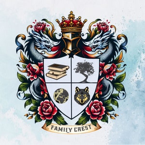 Family Crest, Custom Family Crest, Wedding Crest,family crest coat of arms | custom logo design