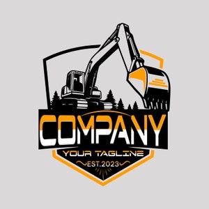 Custom Logo, Bagger Logo Vorlage - Bagger - Equipment Logo - Service Logo - Custom Logo
