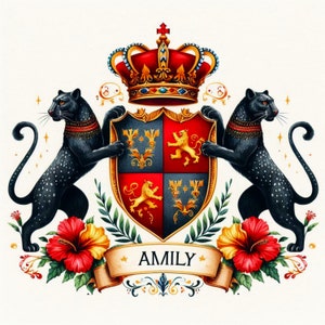 Create a Custom Family Crest Design | Personalized Coat of Arms | Heraldic Emblem | Custom Family Heritage Artwork