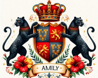 Create a Custom Family Crest Design | Personalized Coat of Arms | Heraldic Emblem | Custom Family Heritage Artwork