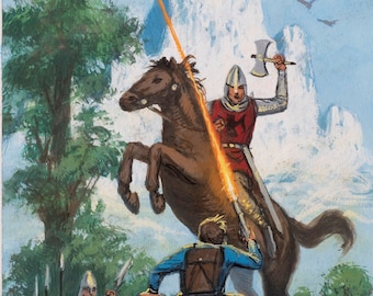 Original cover sketch for "Return to Fanglith" by John Dalmas, art by David Mattingly
