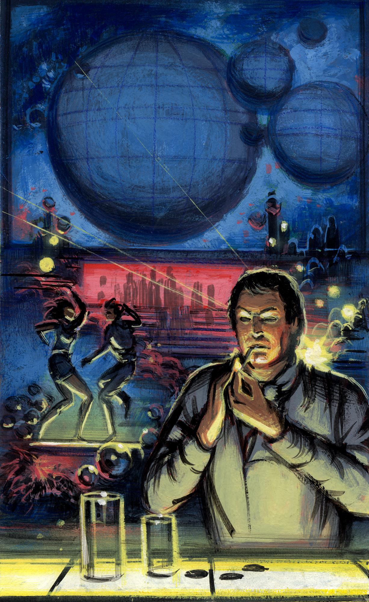 Original cover sketch for "A Death Of Honor" sketch 3 by Joe Clifford Faust, art by David Mattingly