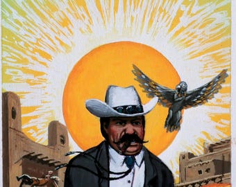 Original cover sketch for &quot;The Wizard of Santa Fe&quot; sketch 2, by Simon Hawke, art by David Mattingly