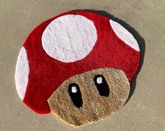 Cute Mushroom Tufted Rug / %100 HANDMADE