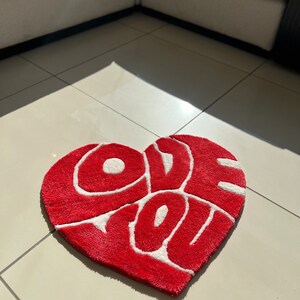 Love You Tufted Rug / %100 HANDMADE - Etsy