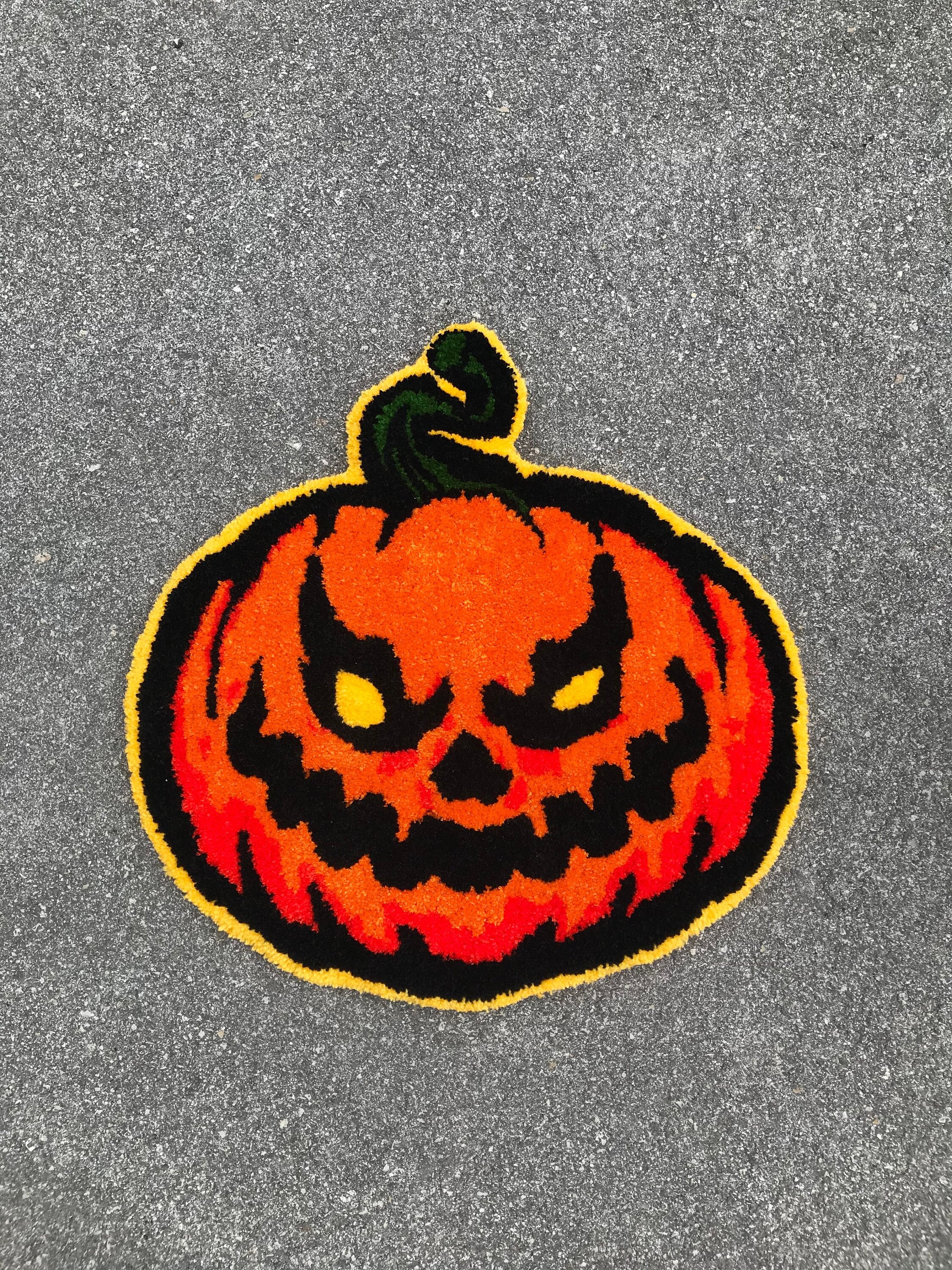 Halloween Pumpkin Fluffy Tufted Rug / %100 HANDMADE - Etsy