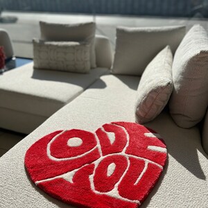 Love You Tufted Rug / %100 HANDMADE - Etsy