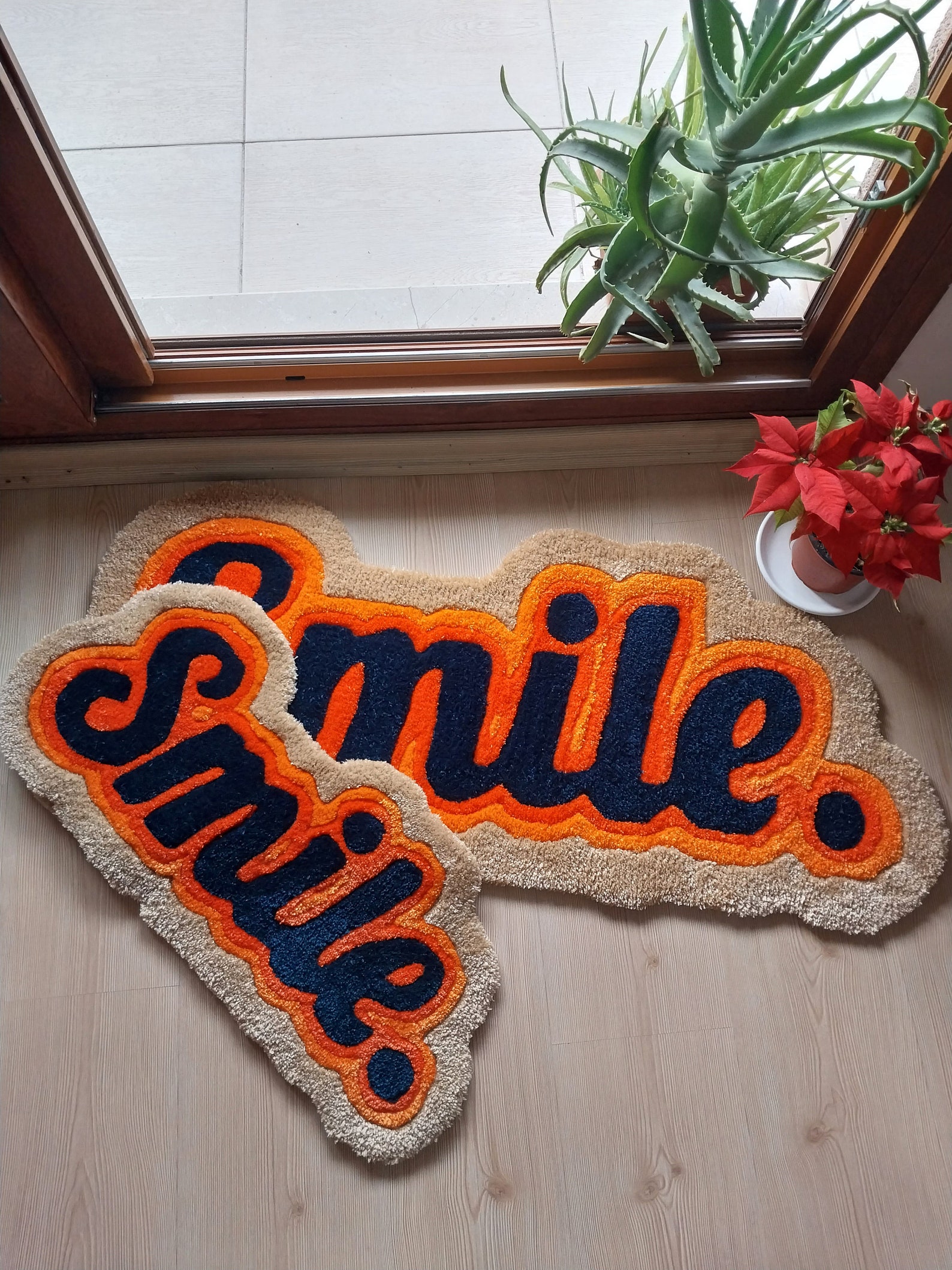 Smile Fluffy Tufted Rug / %100 HANDMADE - Etsy