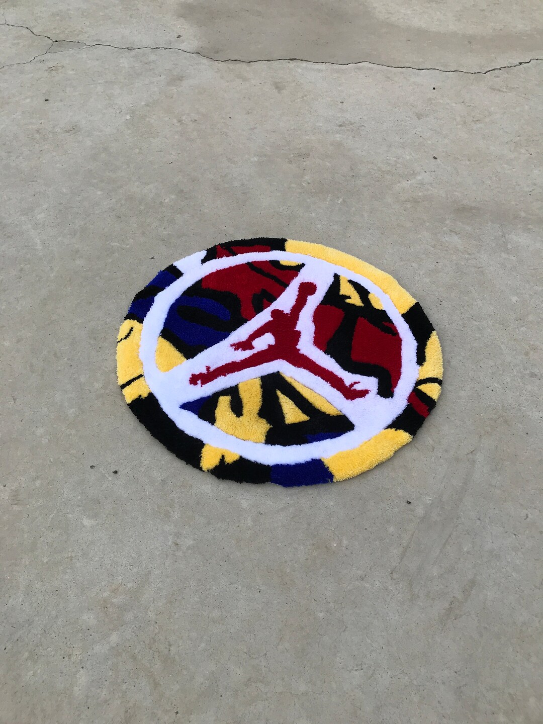 Colorful Jumpman Air J. Logo Tufted Rug / %100 Handmade - Etsy