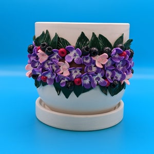 Handmade Flowerpot, Polymer Clay 3D Flowerpot, Decorative Flowerpot, Gift Flowerpot
