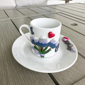 Handmade Espresso Cup, Polymer Clay 3D Coffee Espresso Cup, Decorated Coffee Espresso Cup, Gift Espresso Cup, For Her Espresso Cup