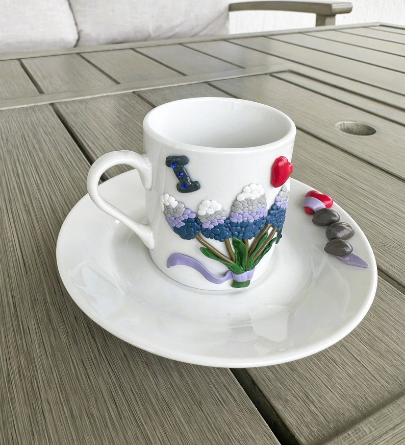 Handmade Espresso Cup, Polymer Clay 3D Coffee Espresso Cup, Decorated