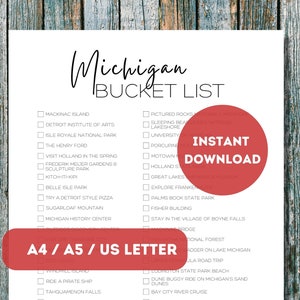 Druckbare Bucket List | Amerikas 50 Staaten Reiseplaner Checkliste | Reise-Abenteuer-Liste | A4 | A5 | US Letter