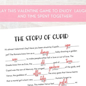 Valentine's Day Libs Word Game Valentine Party Printable Game Funny ...