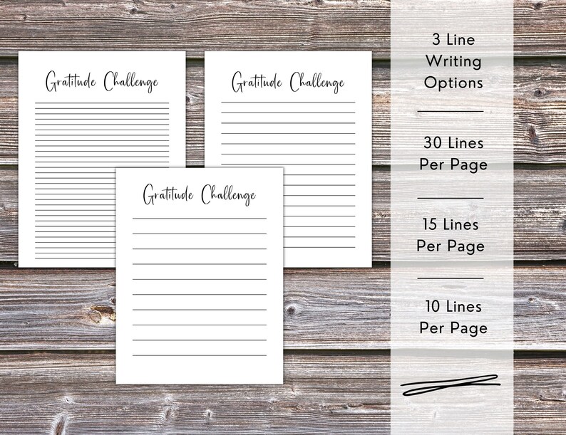 30 Day Gratitude Challenge Printable | Monthly Challenge Tracker ...