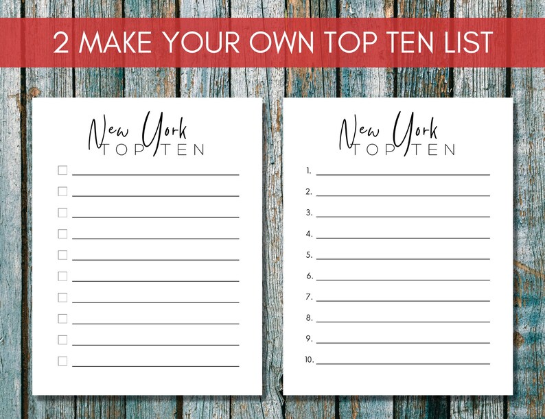 New York Bucket List Printable America's 50 States - Etsy