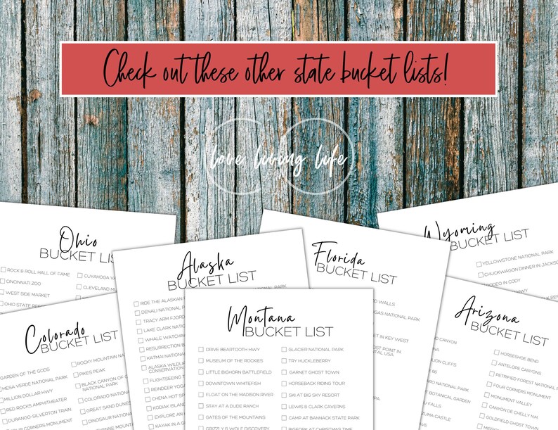 New York Bucket List Printable America's 50 States - Etsy