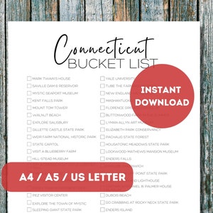 Bucket List Printable | Amerikas 50 Staaten Reiseplaner Checkliste | Reise-Abenteuer-Liste | A4 | A5 | US Letter