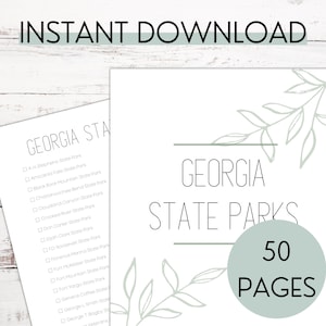 Georgia State Parks and Recreation Checklist Printable Travel Journal Pages