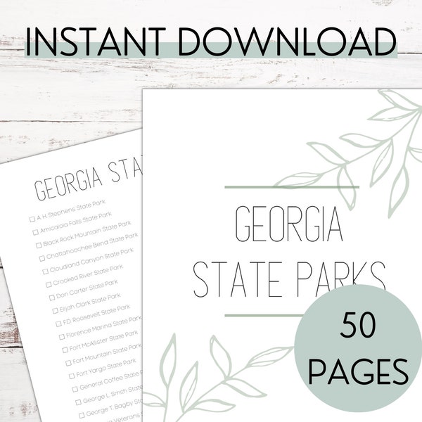 Georgia State Parks and Recreation Checklist Printable Travel Journal Pages