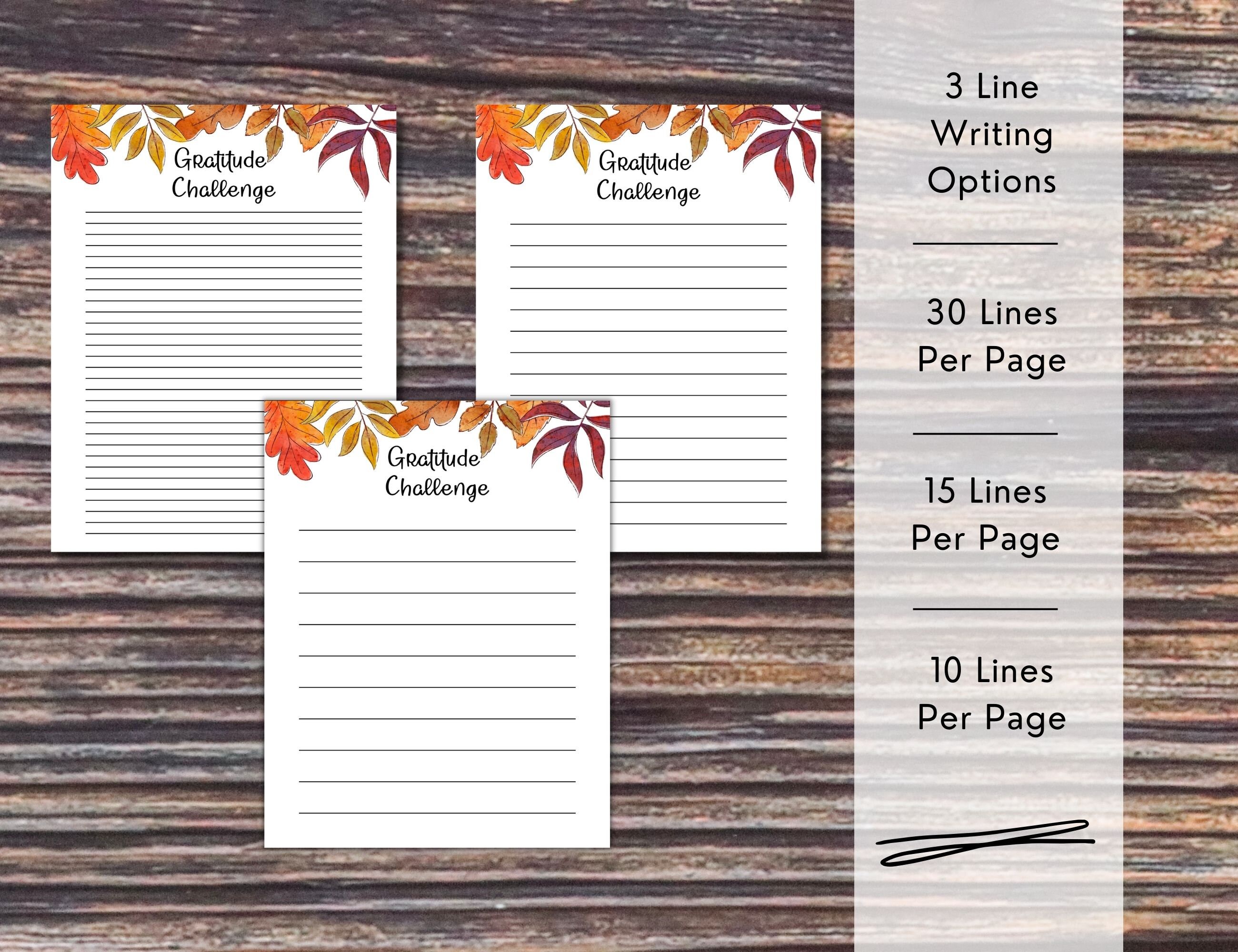30 Day Gratitude Challenge Printable | Monthly Challenge Tracker ...