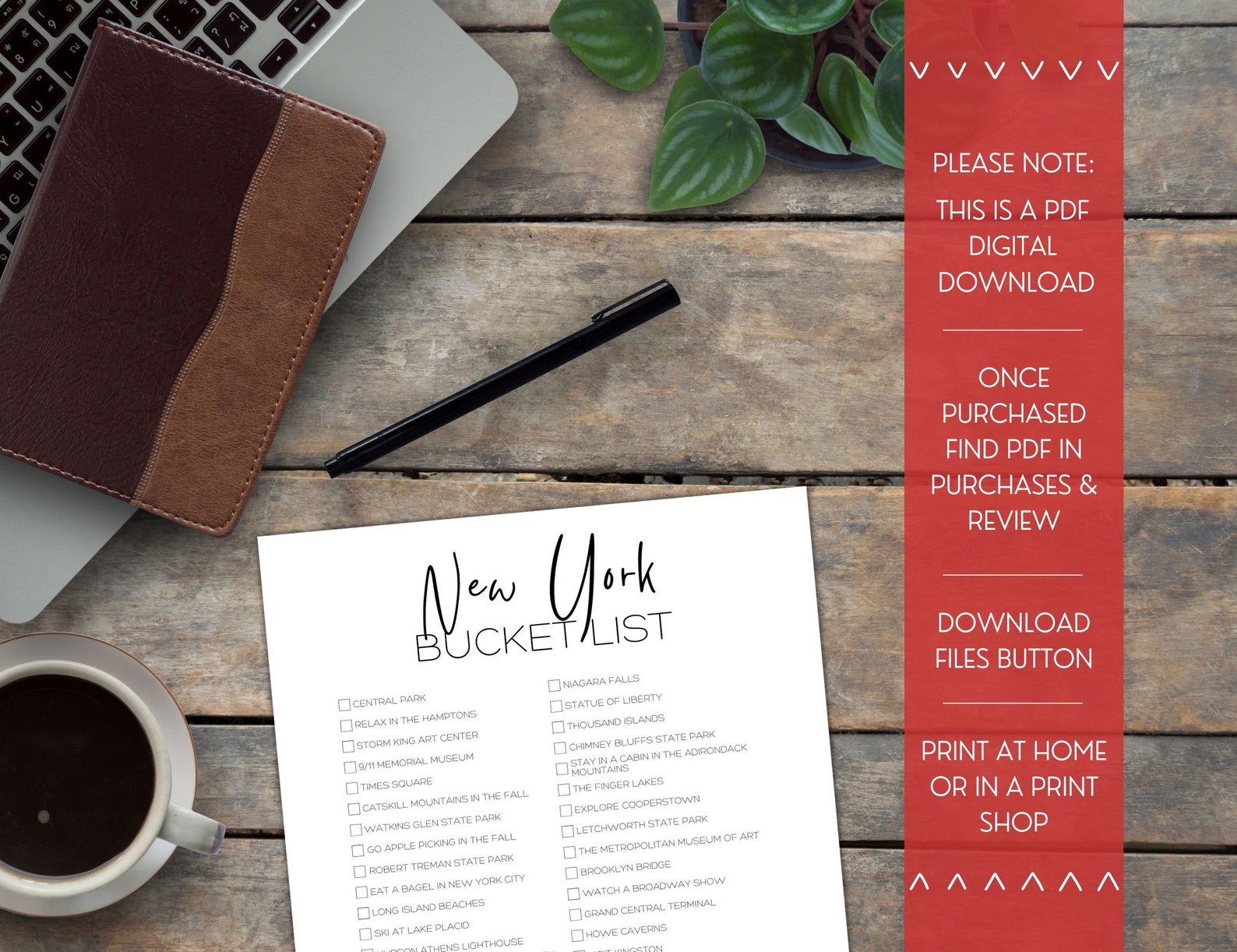 New York Bucket List Printable America's 50 States - Etsy