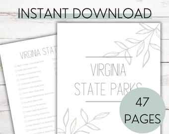 Virginia State Parks and Recreation Checklist | Printable Travel Journal Pages
