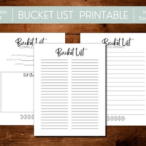 Druckbare Bucket List PDF | Blanko DIY Bucket List | Goal Planner Checkliste | Bucket List Journal | Leben To Do Liste | Reiseabenteuer 47