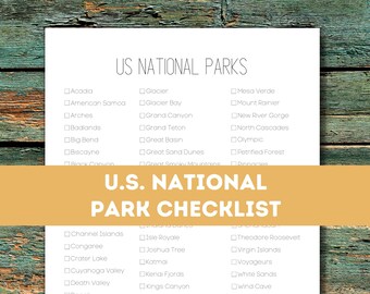 US National Park Checklist | Printable 63 Parks 2024 Complete List National Parks Bucket List | Goals Check Off for National Park Lovers