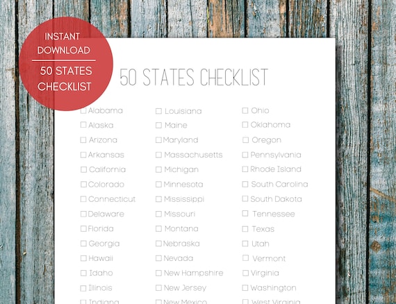 US States Map Checklist Conquer - Il 570xN.4204402977 Jax8