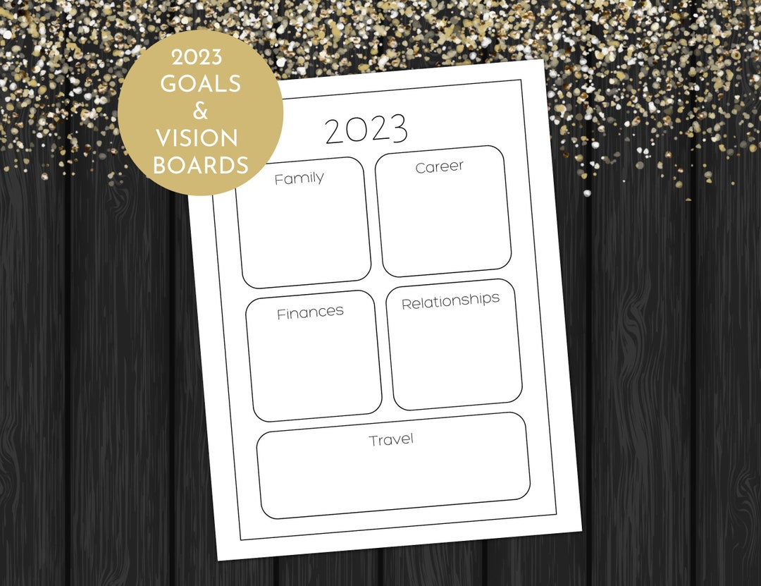 2023 Goals Sheet Printable DIY Blank Vision Boards Simple - Etsy