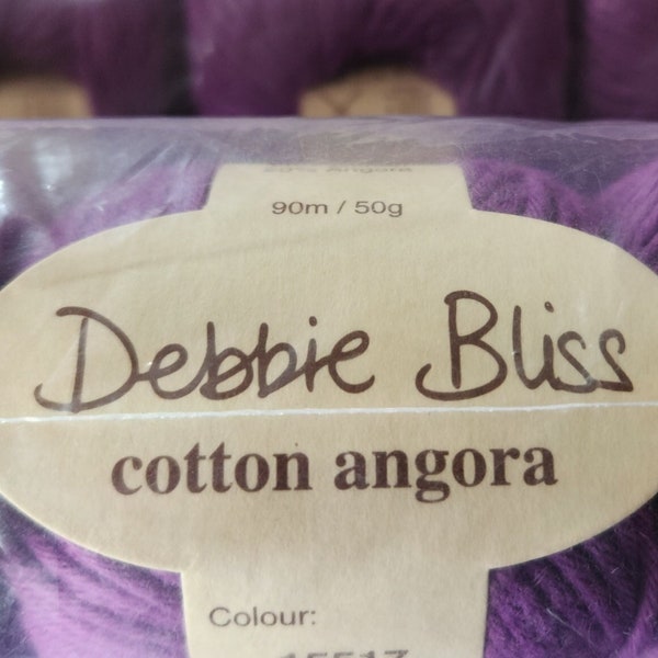 DESTASH ~ 9 COLOURS ~ Debbie Bliss Cotton Angora -  Discontinued - 10 x 50gm balls - New in Original Package