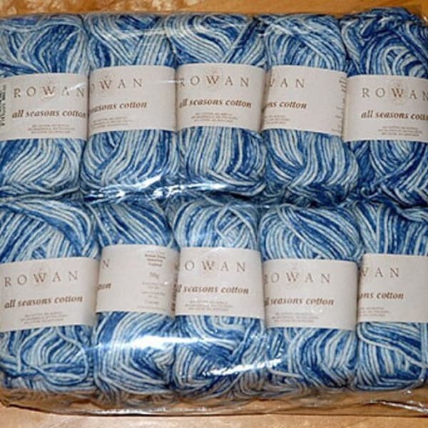 DESTASH ~ 3 Gedruckte Farben ~ Rowan All Seasons Cotton ~ Garn aus der Baumwoll-Acrylmischung ~ Neu in der Originalverpackung