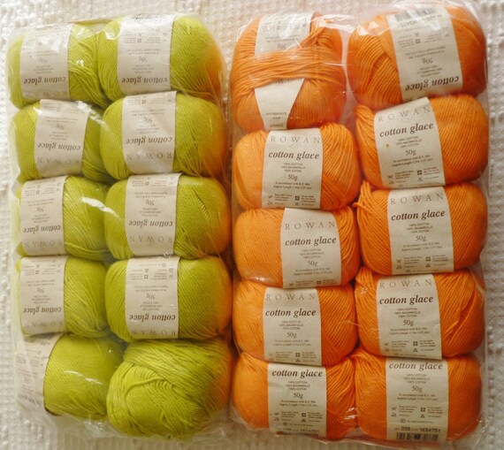 DESTASH ~ Rowan Cotton Glace ~ Cotton Yarn ~ 10 X 50gm Balls DESTASH ~ Rowan Cotton Glace ~ Cotton Yarn ~ 10 X 50gm Balls