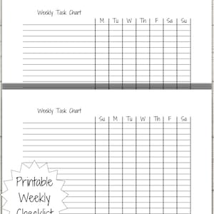 Checklist Template, Daily Habit Tracker, Cleaning Checklist, Household Chore List, Trigger Tracker, Printable Weekly Checklist