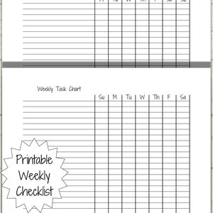 Checklist Template Daily Habit Tracker Cleaning Checklist Etsy
