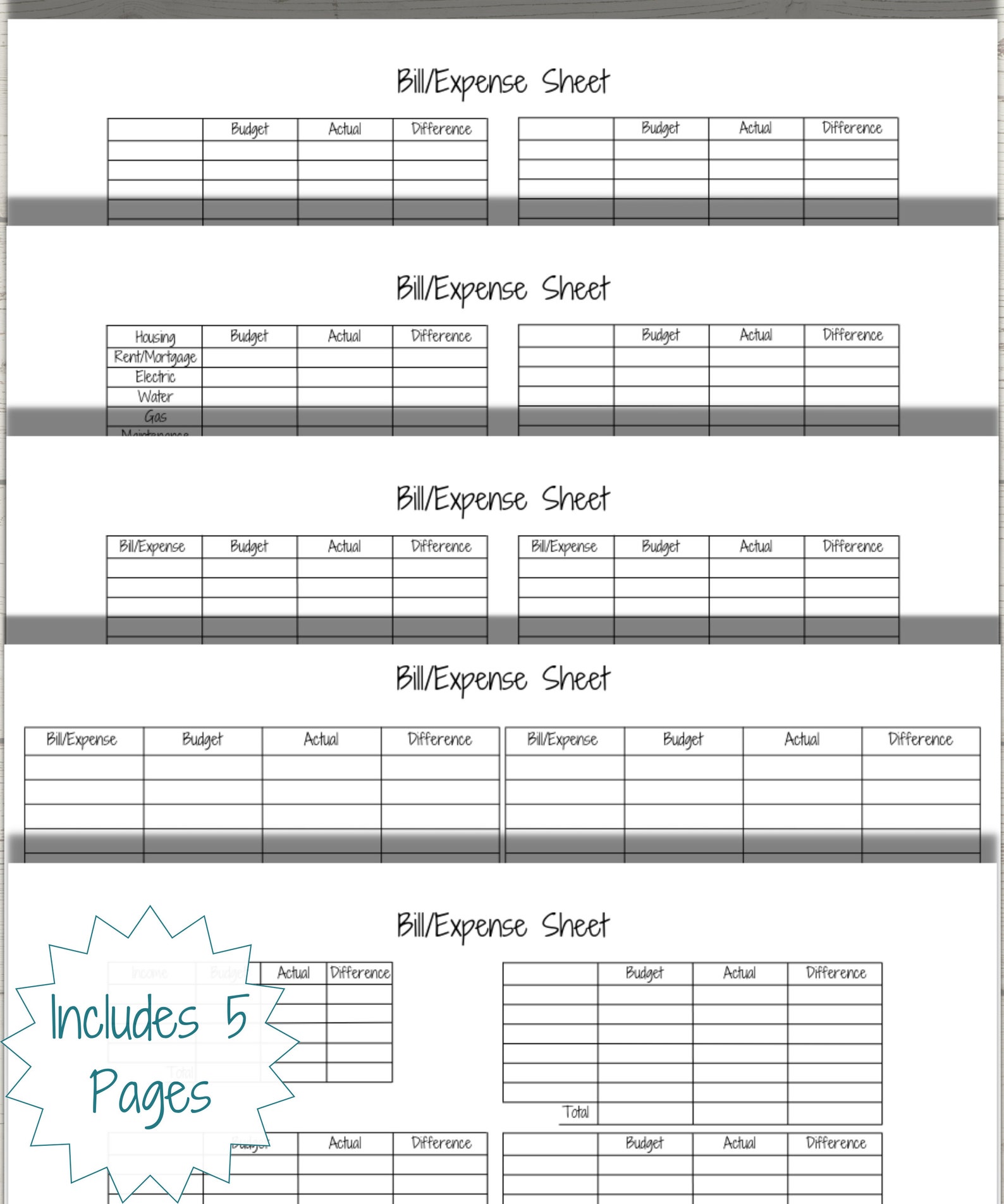 Printable Budget Template, Weekly Budget Planner, Biweekly Budget ...