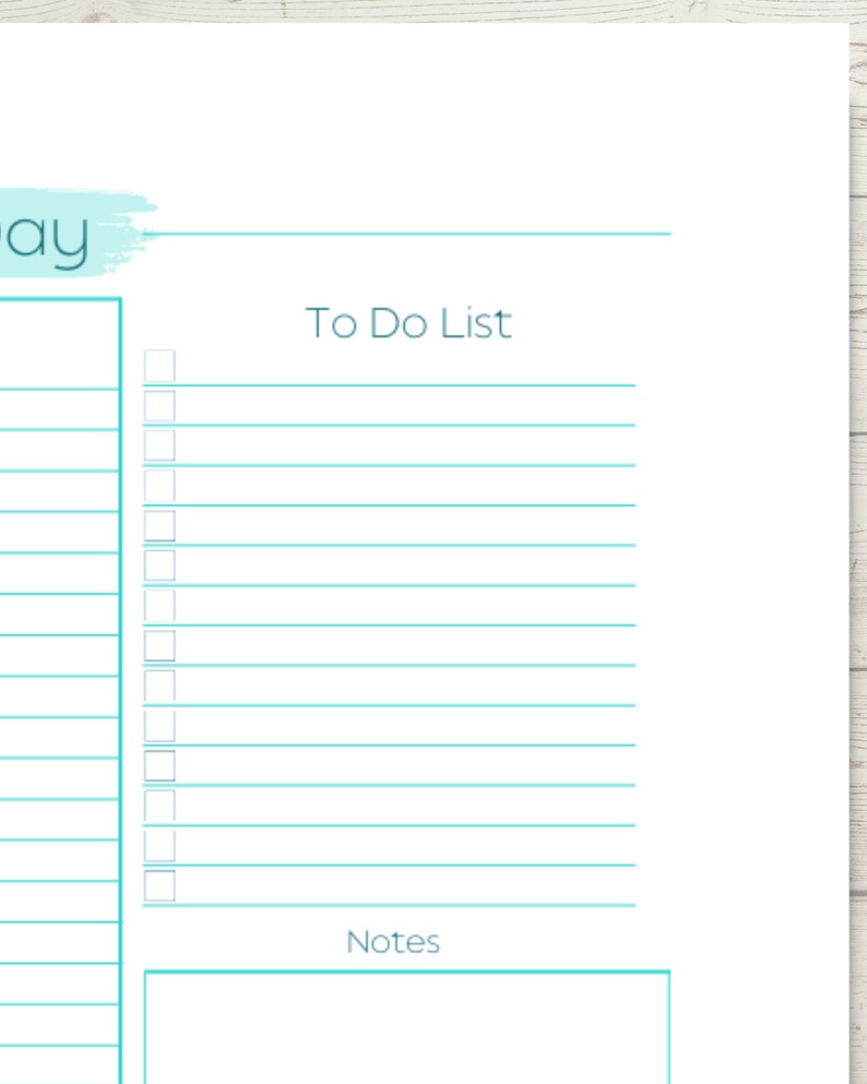 Daily Planner, 15 Minute Increments, Printable To-do List, Meal Planner ...